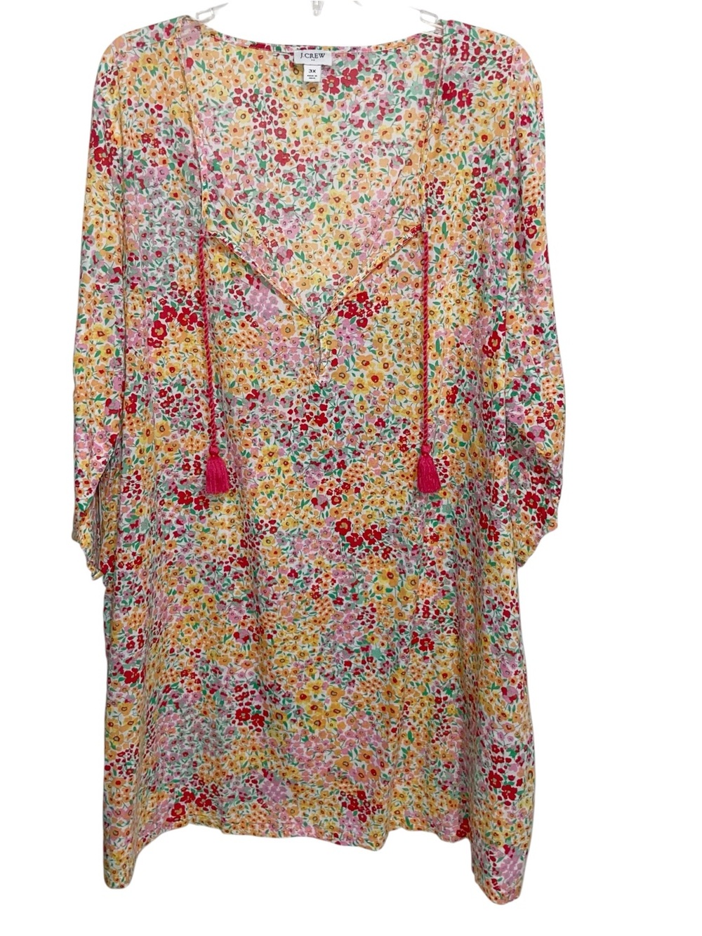 J Crew Dress Womens Plus Size 3X Beach Coverup Lightweight Floral Resort Boho